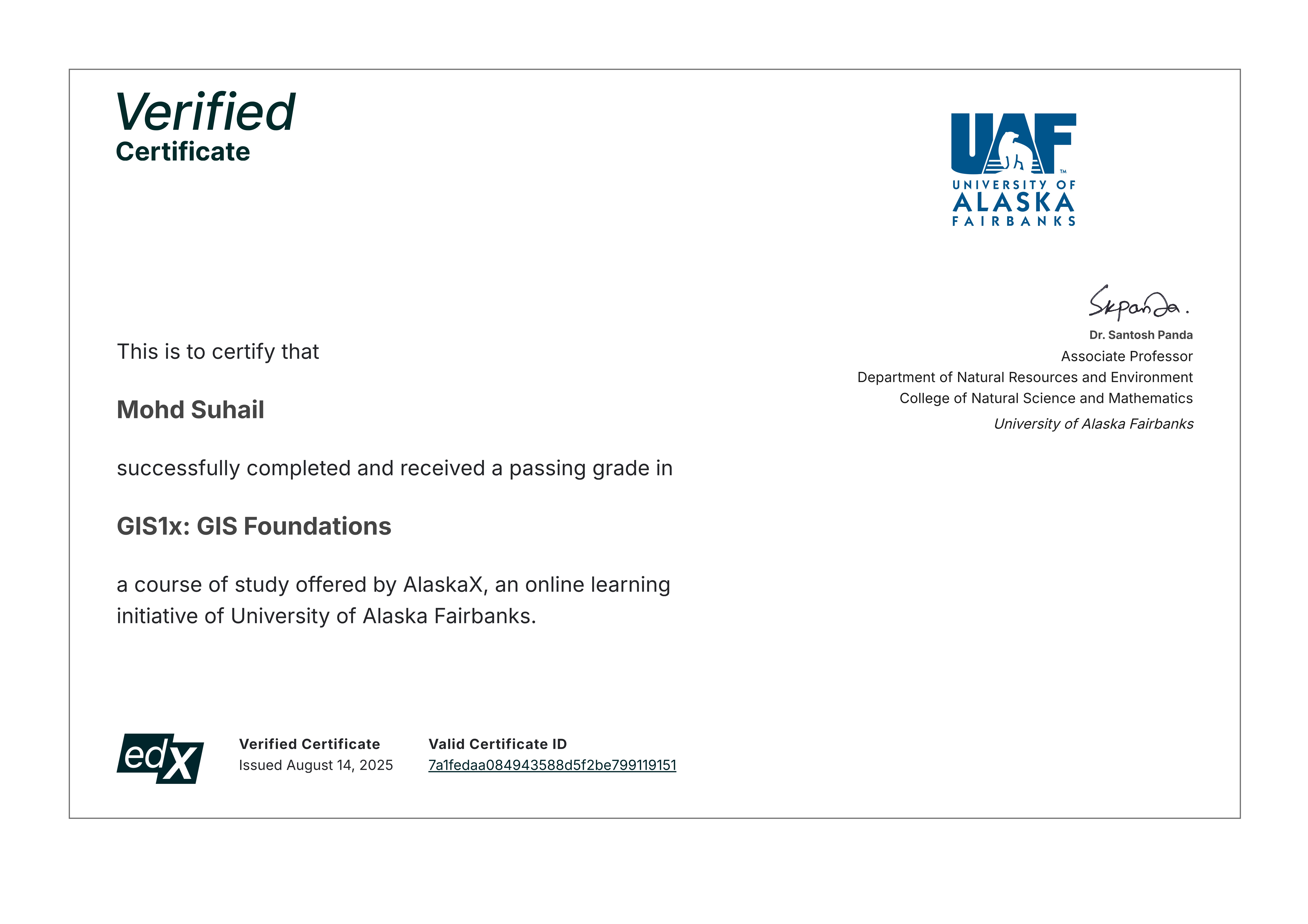 University of Alaska Fairbanks GIS Certificate