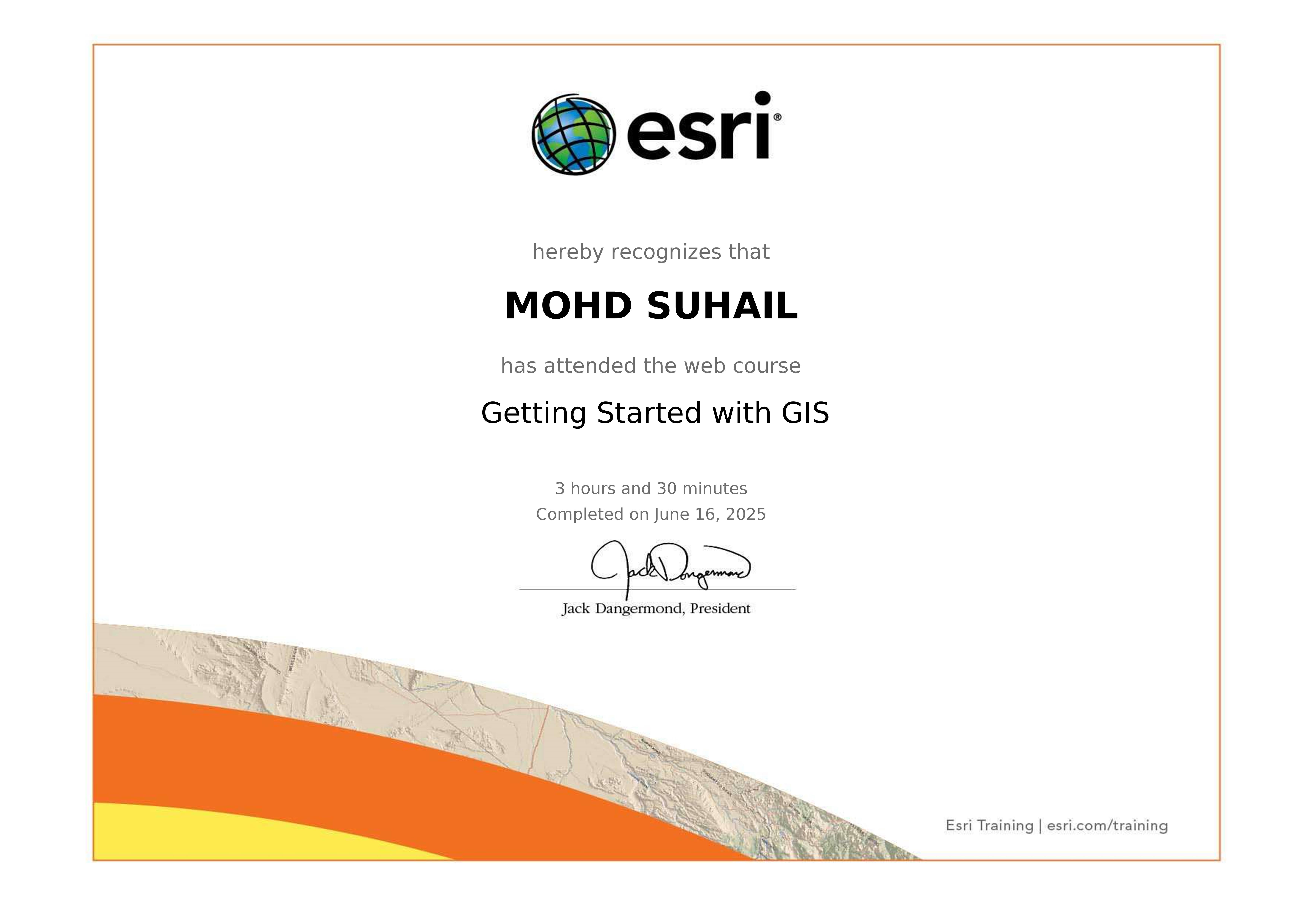 ESRI India Certificate