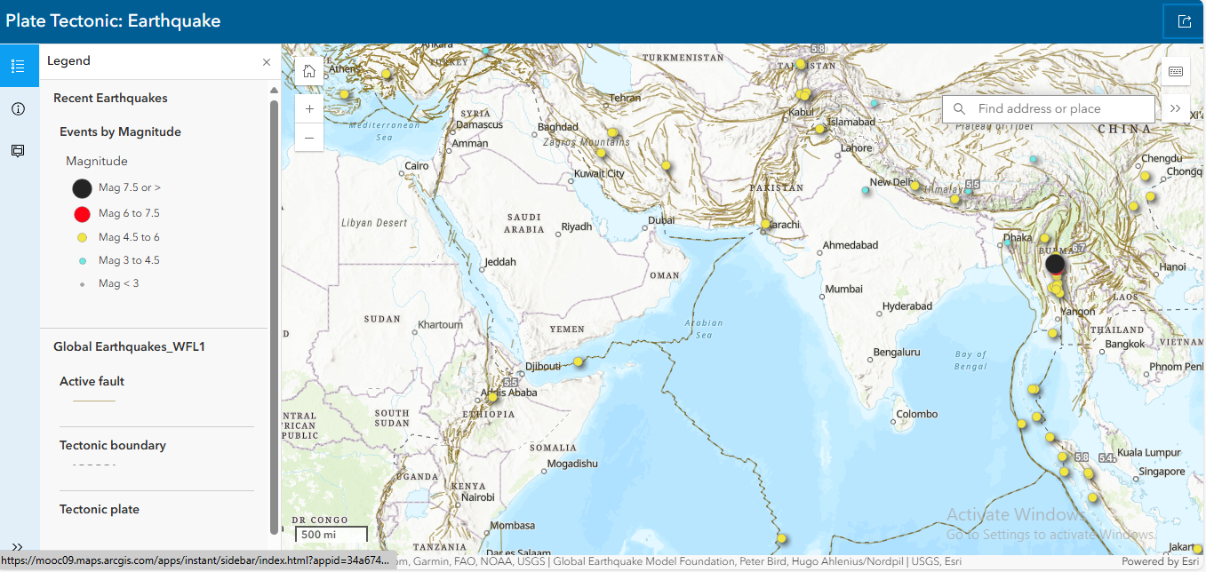 Global Earthquake and Tectonic Boundaries Map